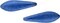 Czechmate 16mm X 5mm X 3mm Dagger Glass Czech Two Hole Bead, ColorTrends Saturated Met Navy Peony